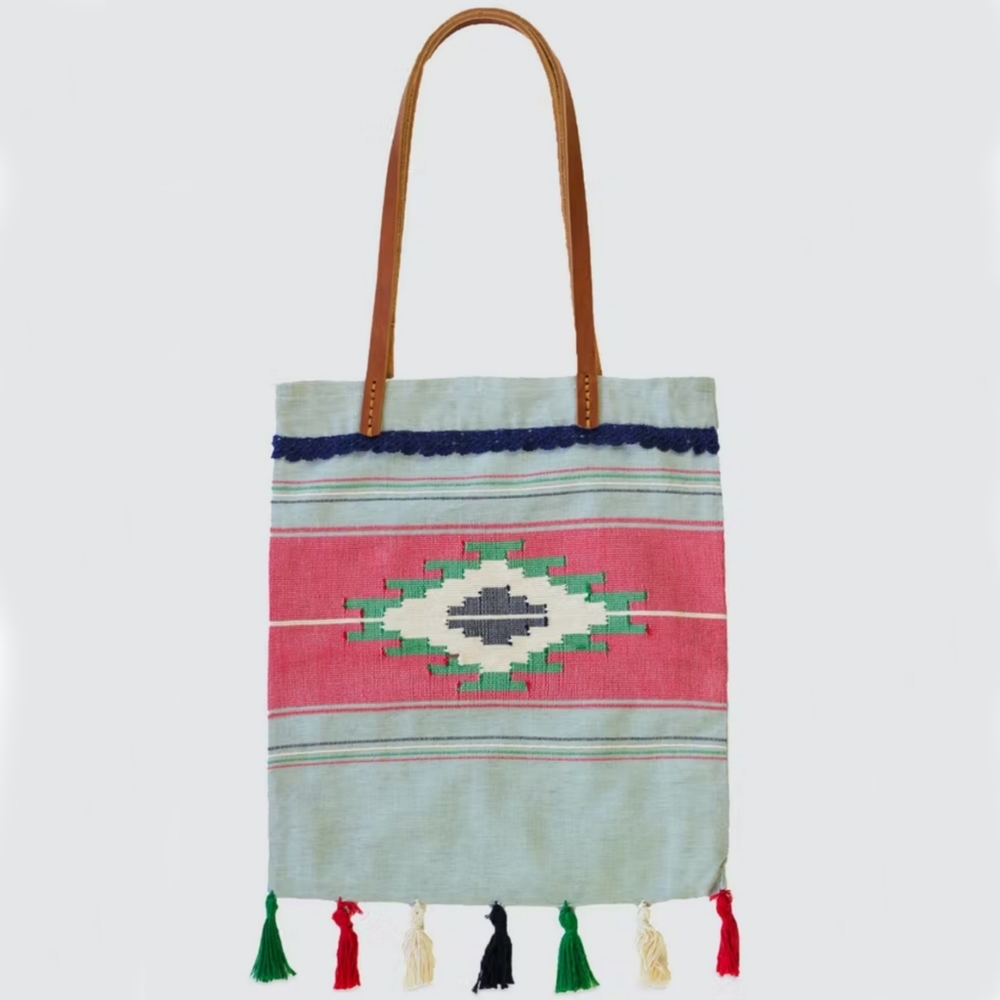 Secret language NWT boho fringe small tote bag purse size 13"×14.5"